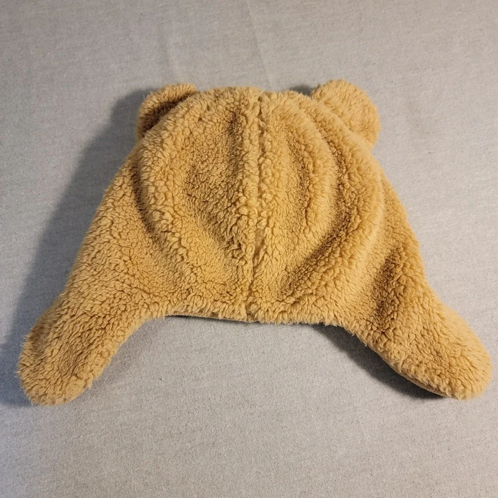 Baby Gap Bear Trapper Hat Toddler M/L Tan Excellent Sherpa Fleece Earflap Beanie